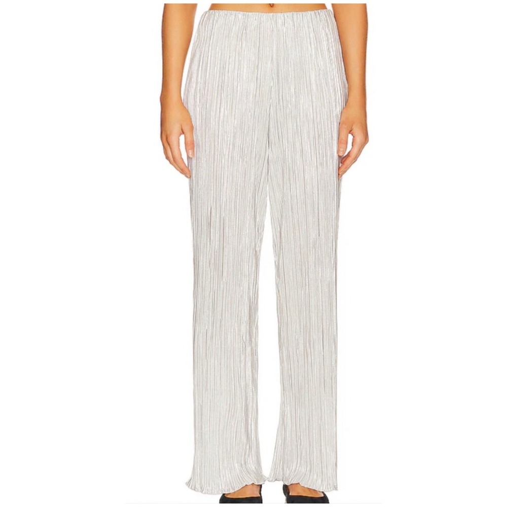 NWT RAILS Rowan Plissé Pants in Frost Silver Sz‎ Small $198